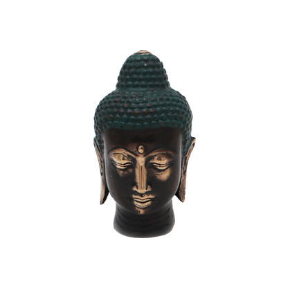Small Antique Brass Buddha Head