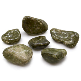 Bag of 6 Large African Tumble Stones - Epidote Snowflake