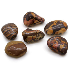 Bag of 6 Large African Tumble Stones - Picture Nguni Jasper