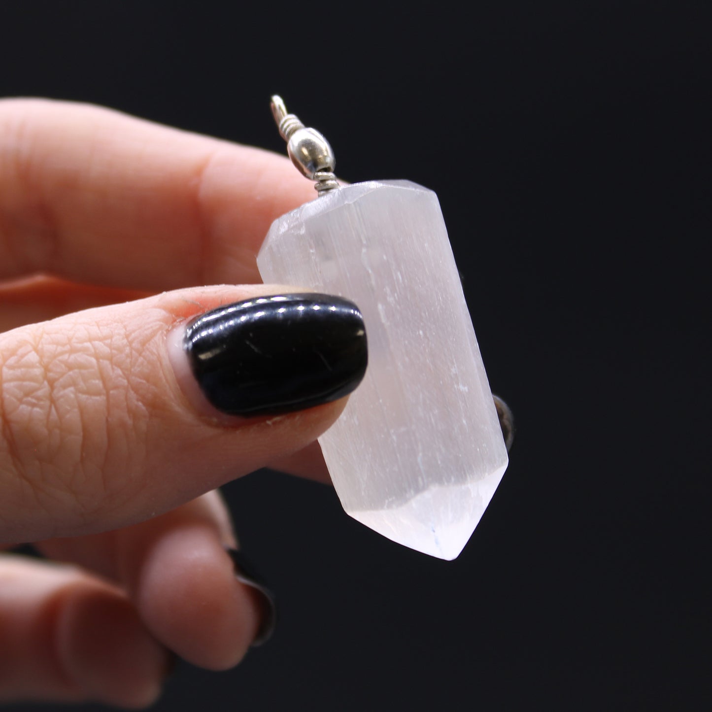 Selenite Obelix Pendent