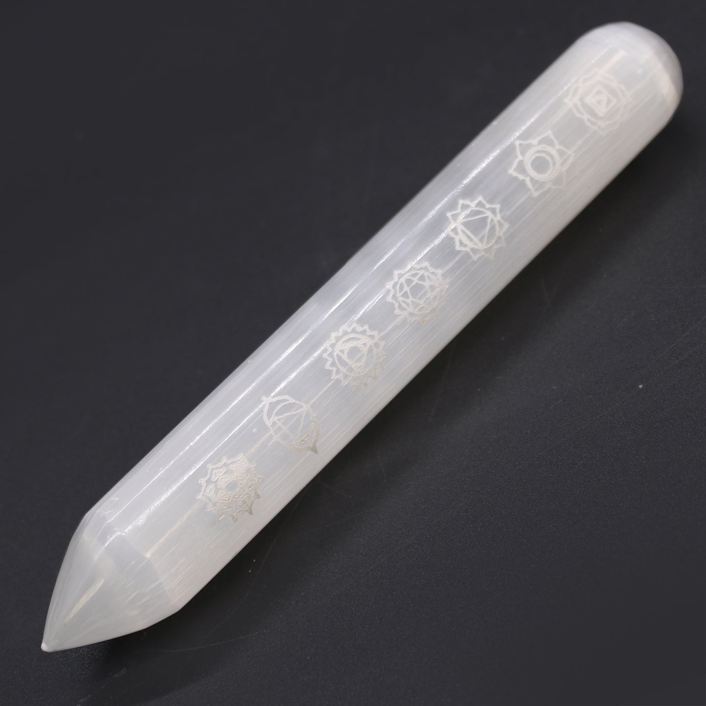 Selenite Wand - (Point one End) 7 Chakra (14-16cm)