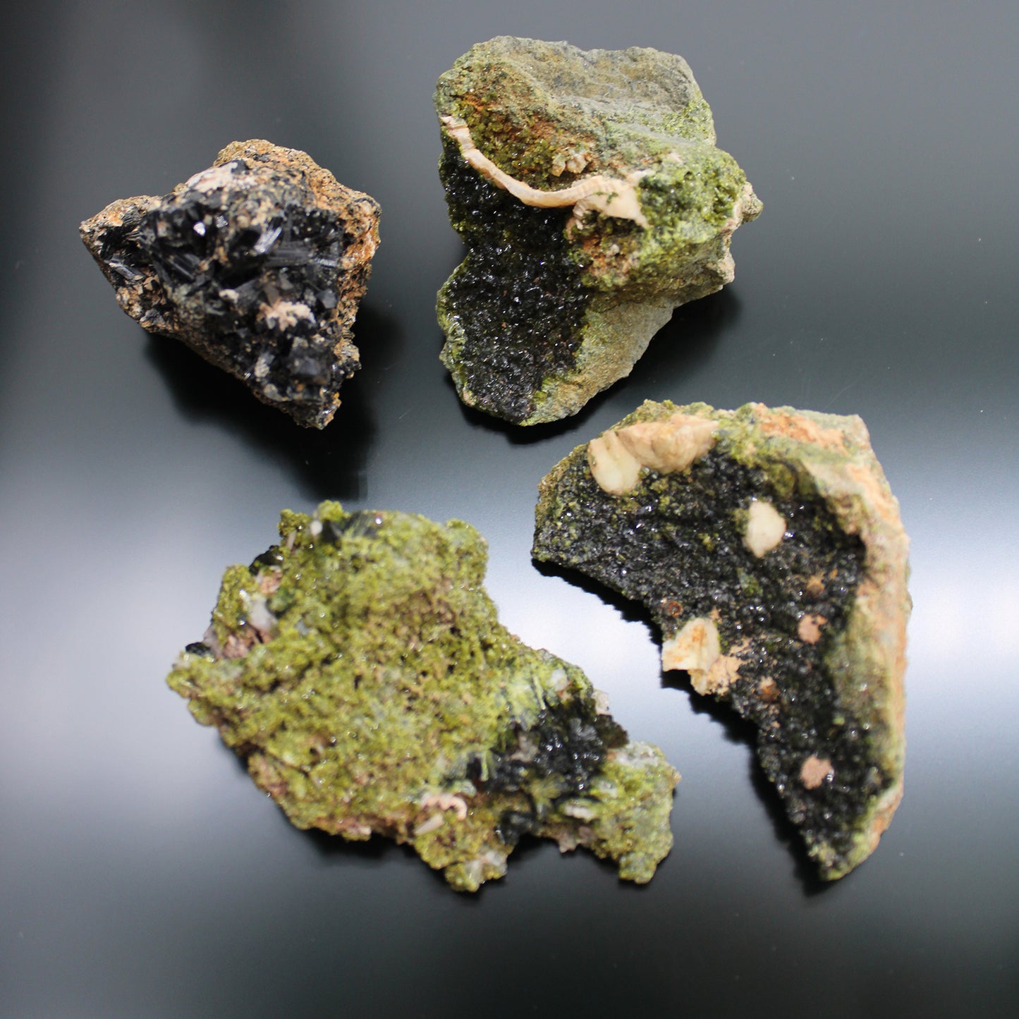 Mineral Specimens - Epidote (approx 10 pieces)