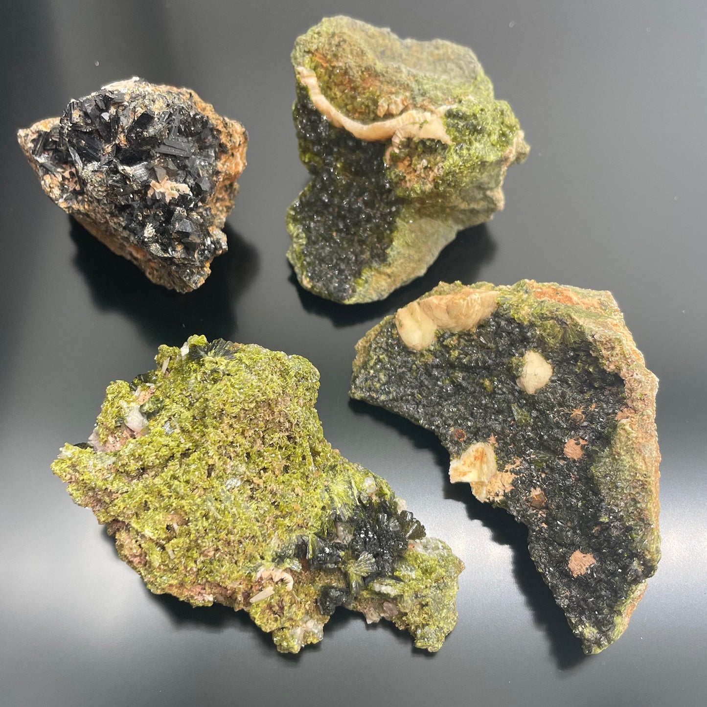 Mineral Specimens - Epidote (approx 10 pieces)