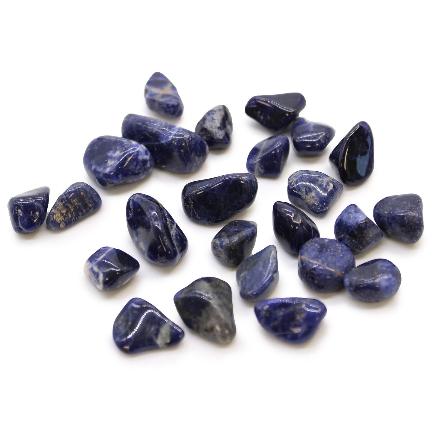 Bag of 24 Small African Tumble Stones - Sodalite - Pure Blue