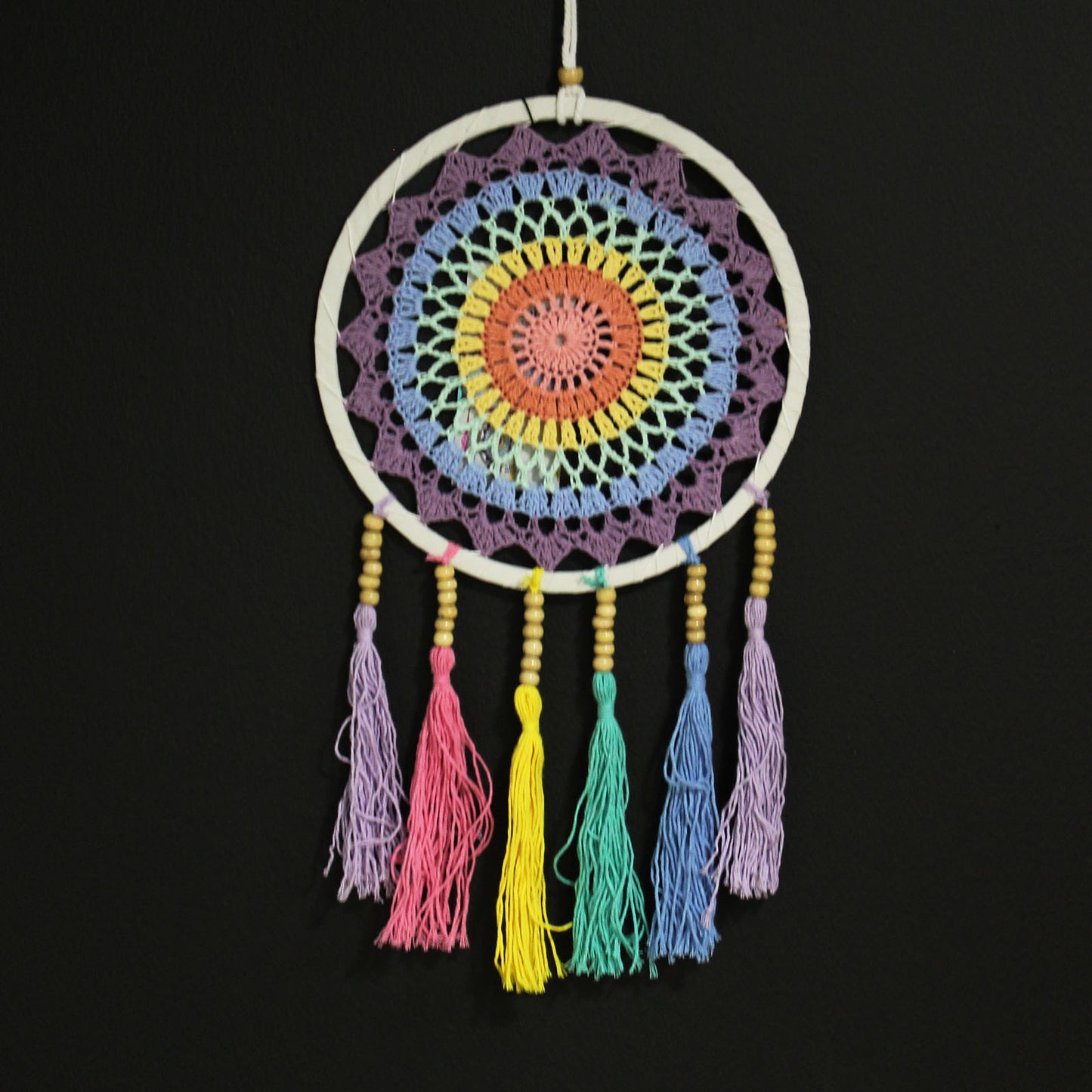 Small Dreamcatcher (22x56cm) - Pastel Rainbow