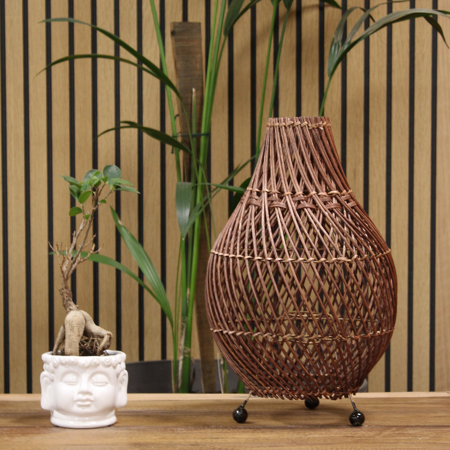 Rattan Table Lamps - Dark Brown