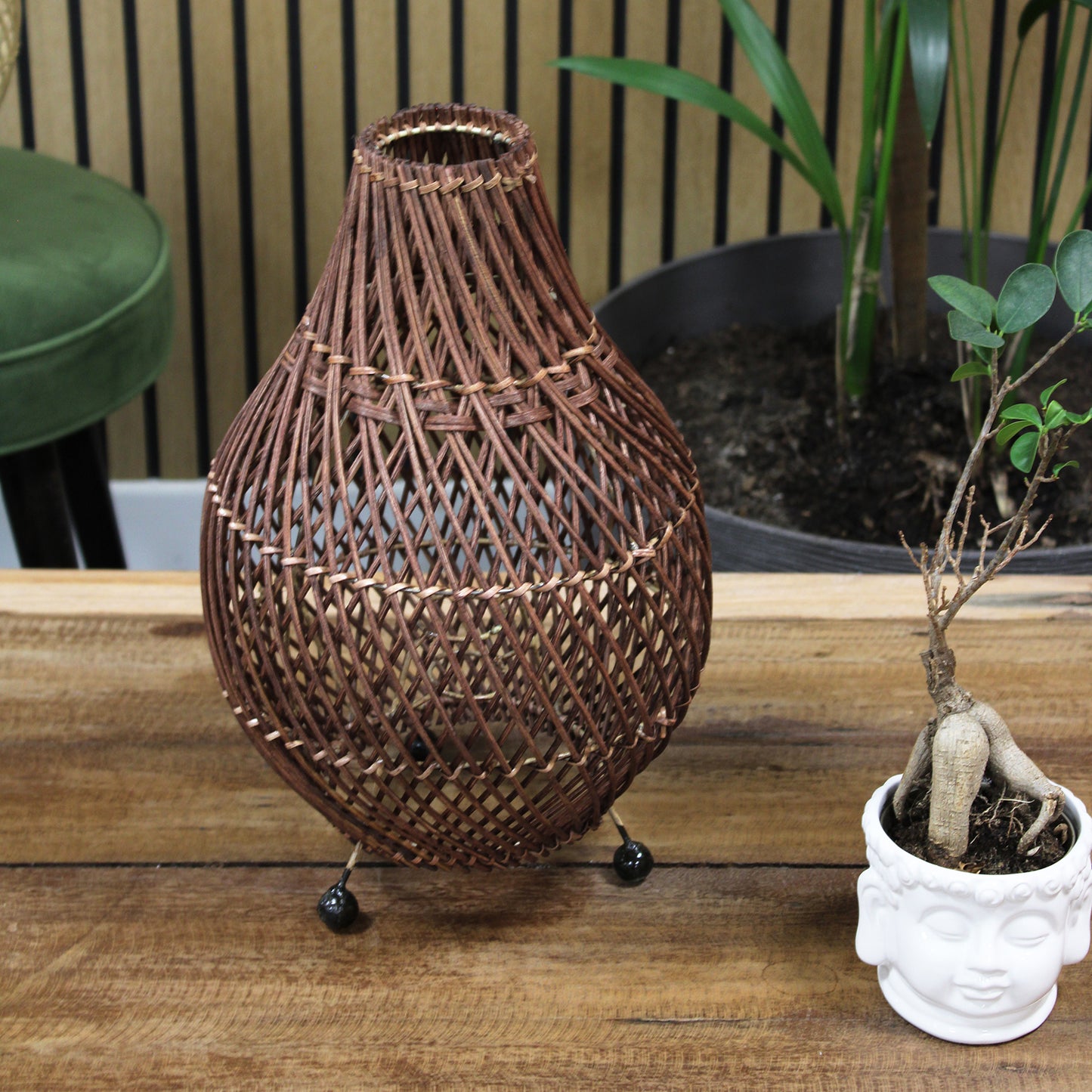 Rattan Table Lamps - Dark Brown