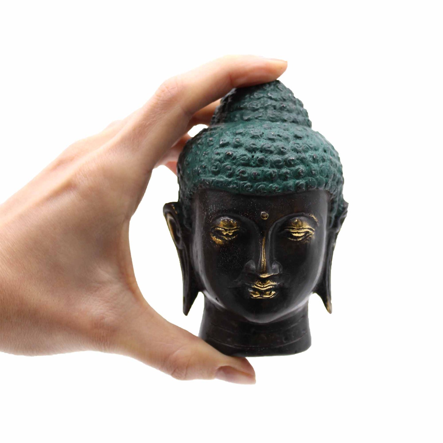 Medium Antique Brass Buddha Head