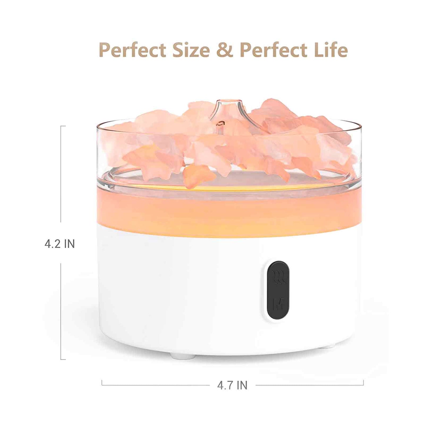 Himalayan Salt  Aroma Diffuser - Night Light - USB-C - Flame Effect (Salt included)