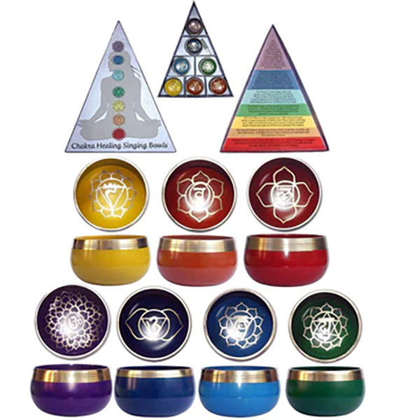 Chakra Pyramid Singing Bowl Gift Set