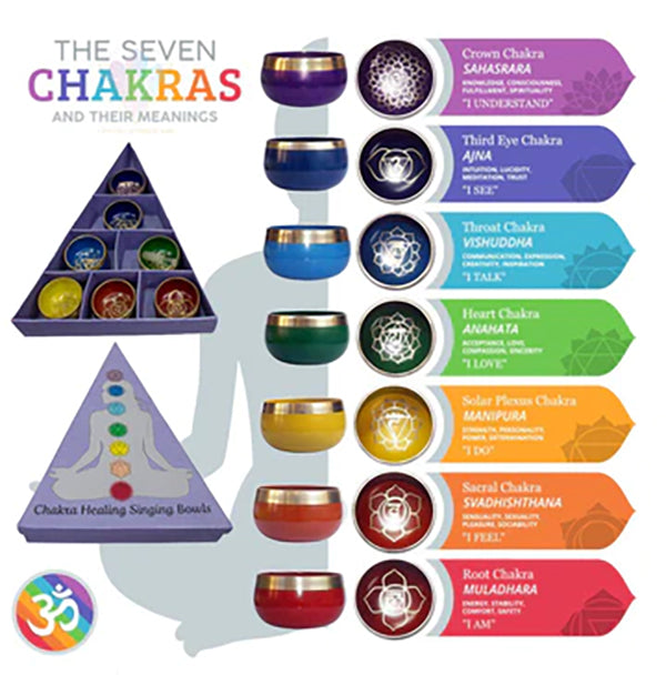 Chakra Pyramid Singing Bowl Gift Set