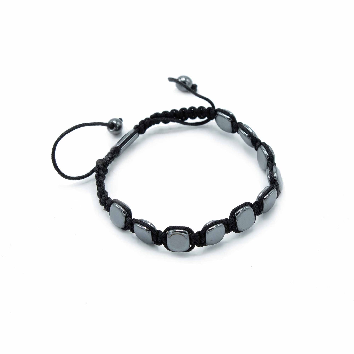 Magnetic Hematite Shamballa Bracelet -  Round Corners