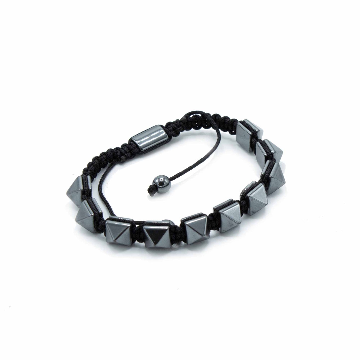 Magnetic Hematite Shamballa Bracelet -  Spiky Pyramids