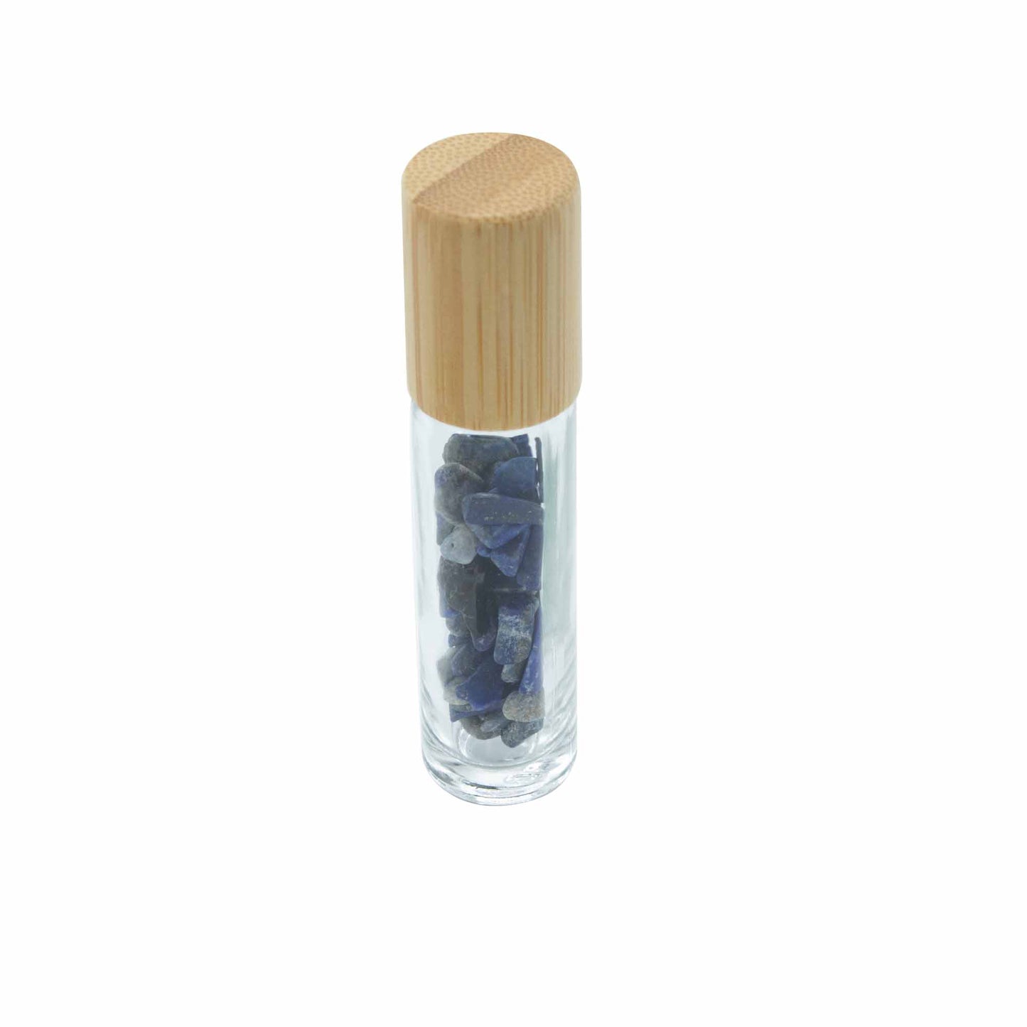 Gemstone Essential Oil Roller Bottle - Sodalite  - Wooden Cap