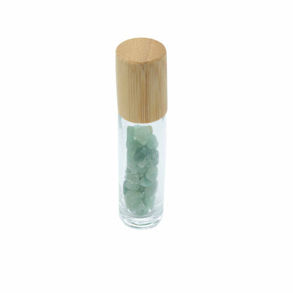 Gemstone Essential Oil Roller Bottle - Aventurine - Wooden Cap