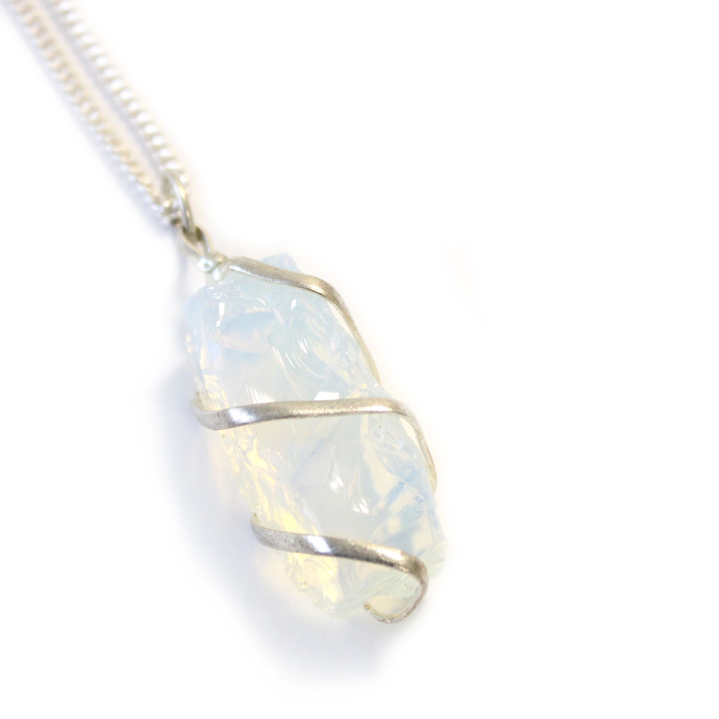 Cascade Wrapped Necklace - Rough Opalite