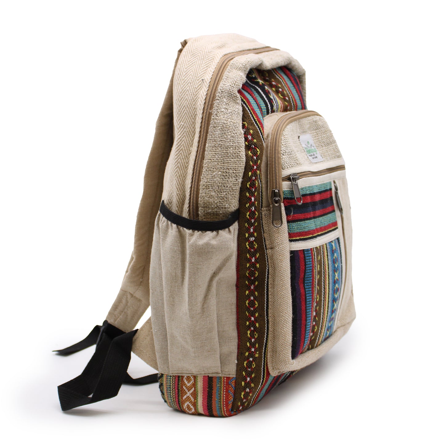 Large Hemp Backpack - Straight Zips Style