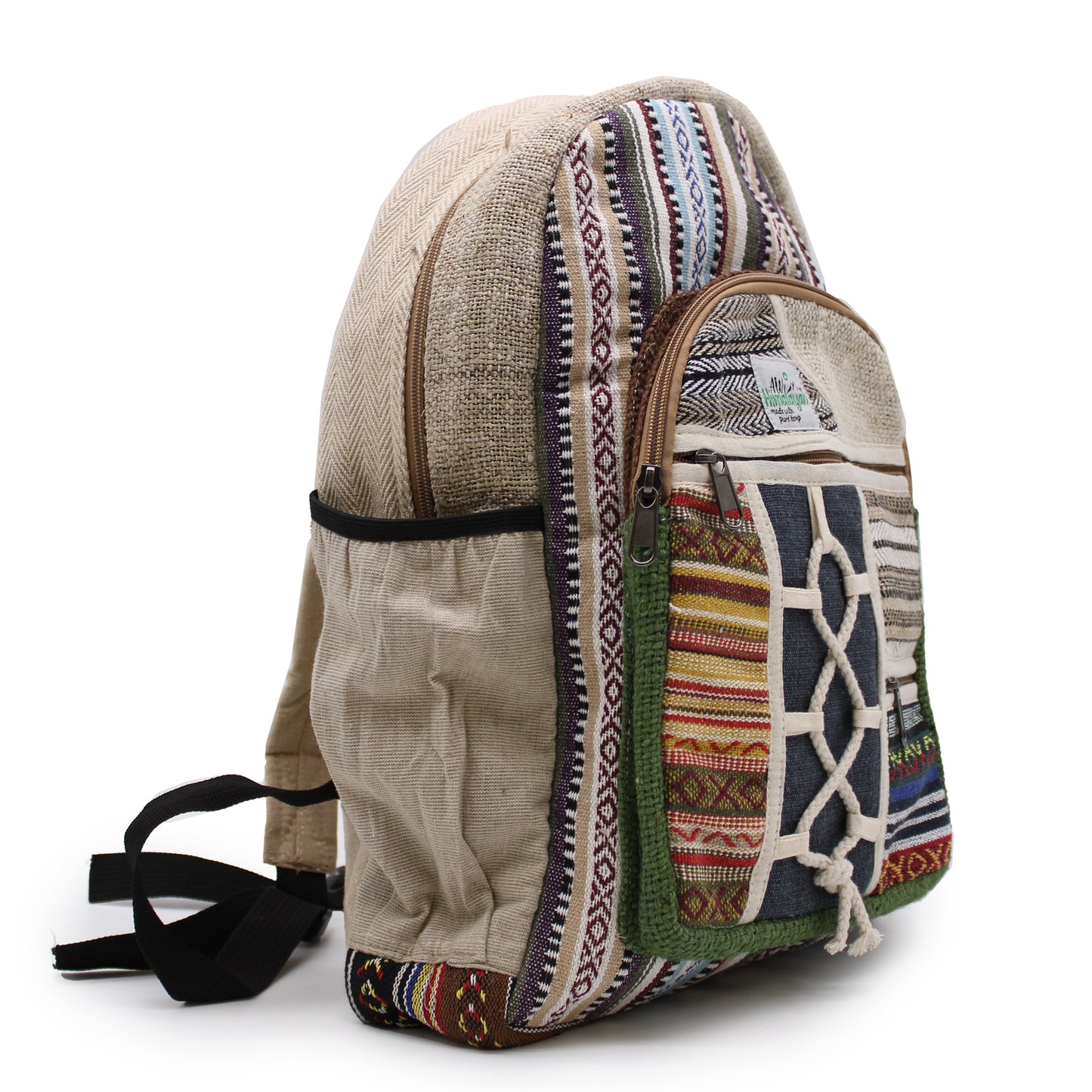 Large Hemp Backpack - Rope & Pockets Style