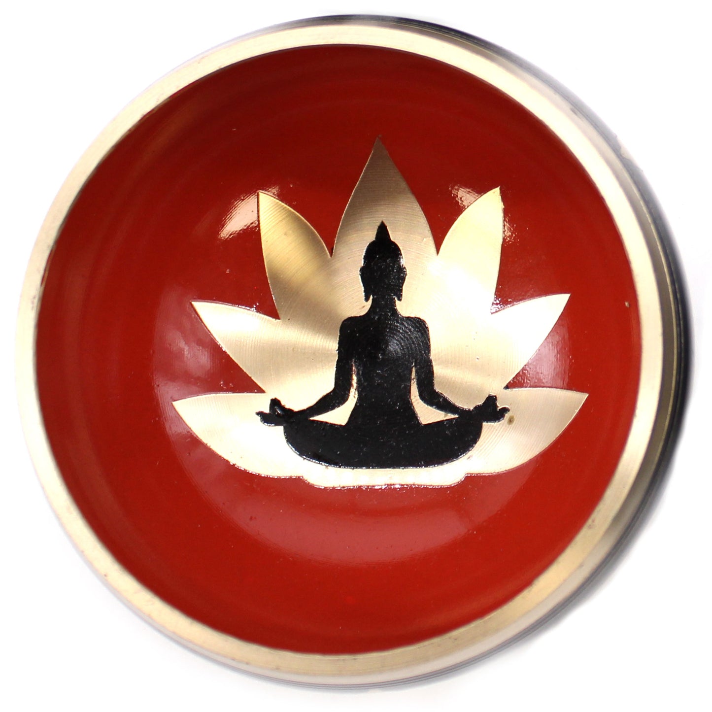 Buddha Singing Bowl Set- Black/Orange 10.7cm