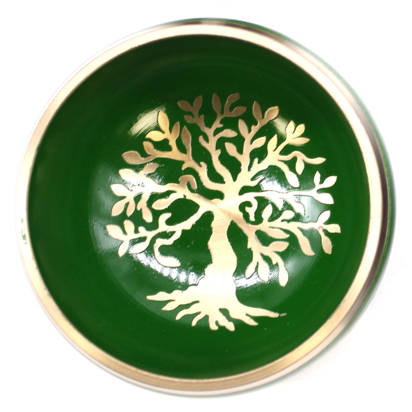 Tree of Life Singing Bowl Set- Green 10.7cm