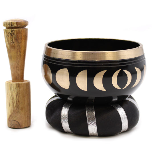 Moon Phase Singing Bowl Set- Black 10.7cm