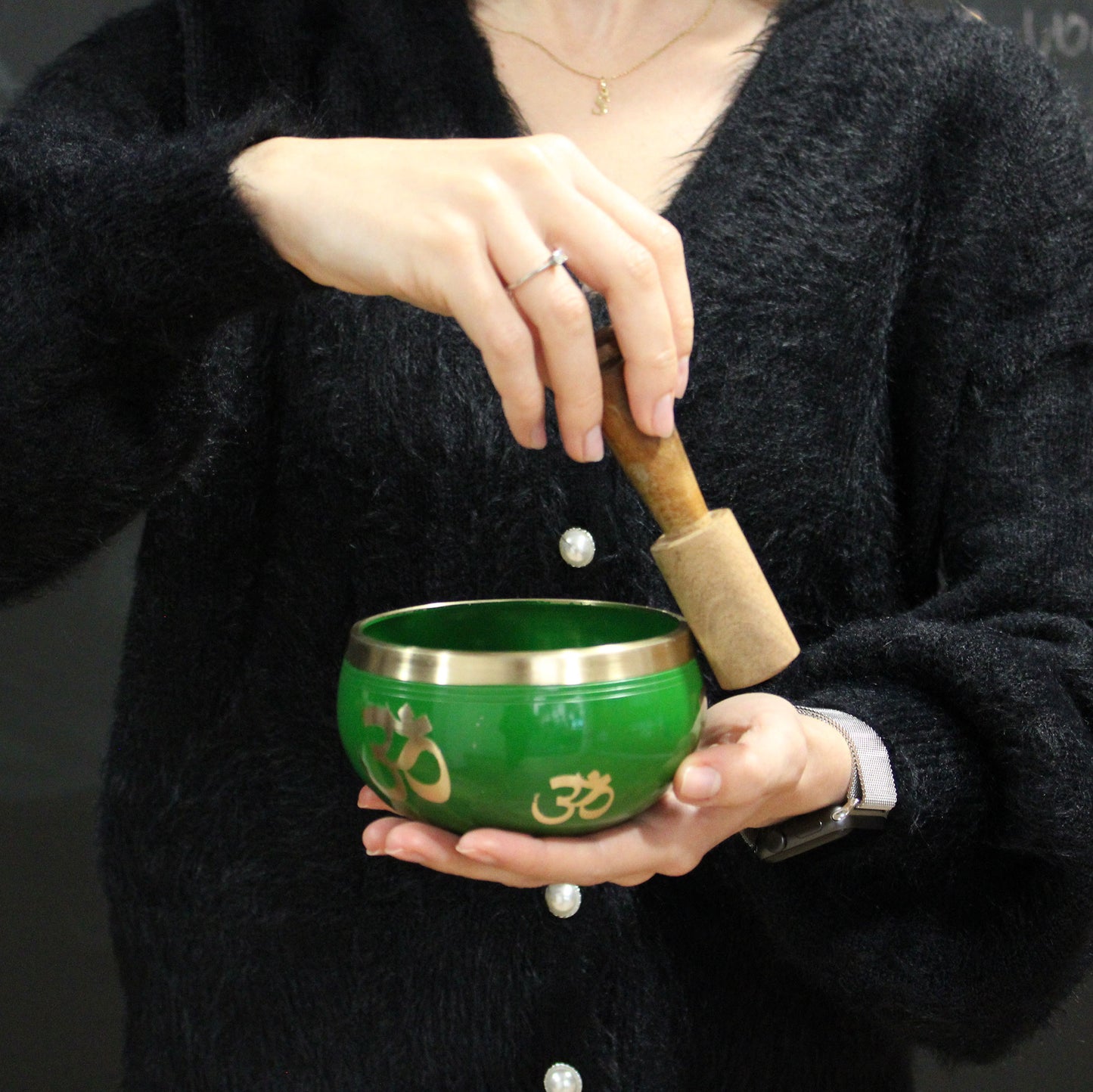 Moon Phase Singing Bowl Set- Black 10.7cm