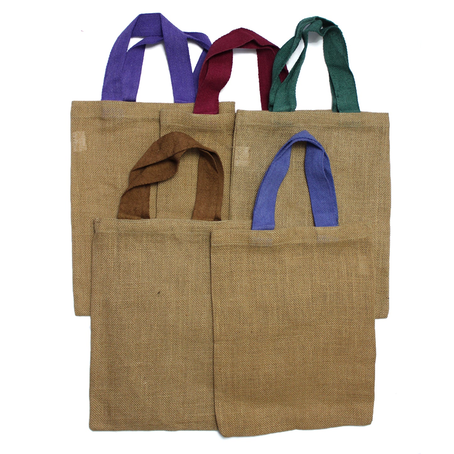 Jute Tote Bag - Purple Colour Handle