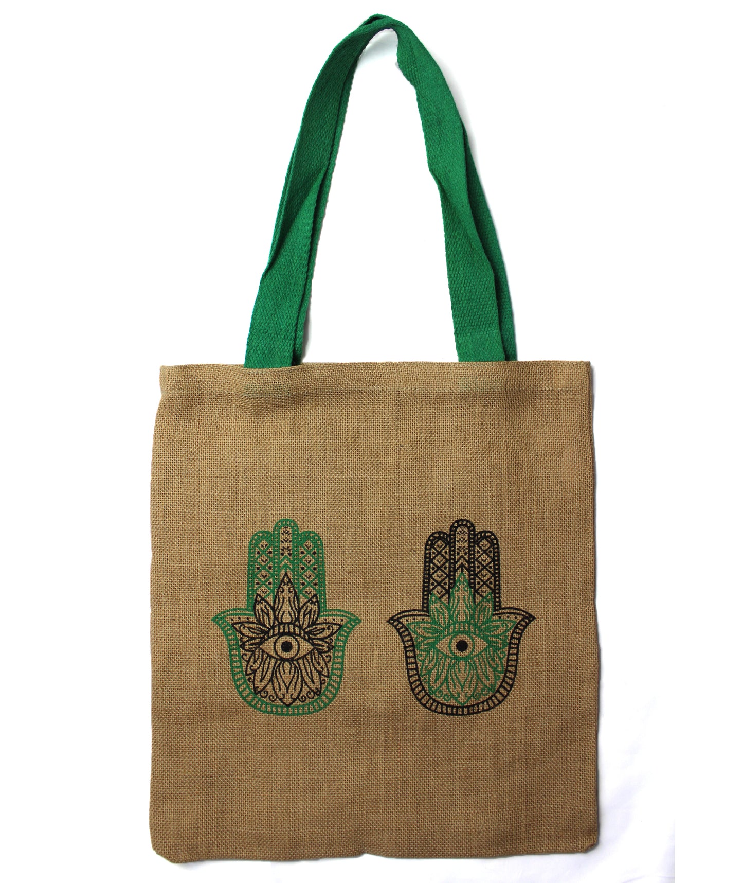 Large Jute Tote Bag - Mystic designs - Mandala Elephant