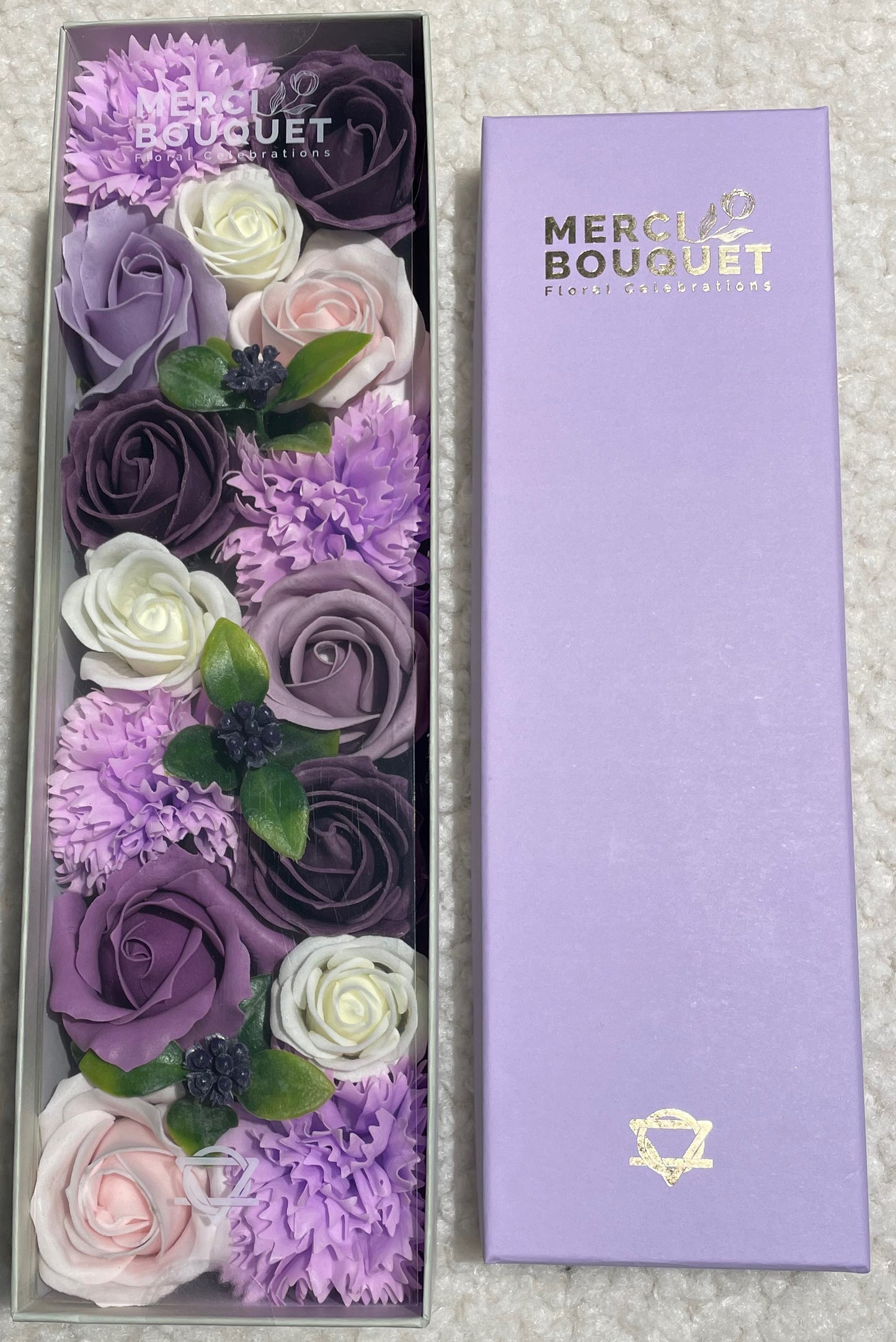 Long Soap Arrangement Box -  Lavender Rose & Carnation