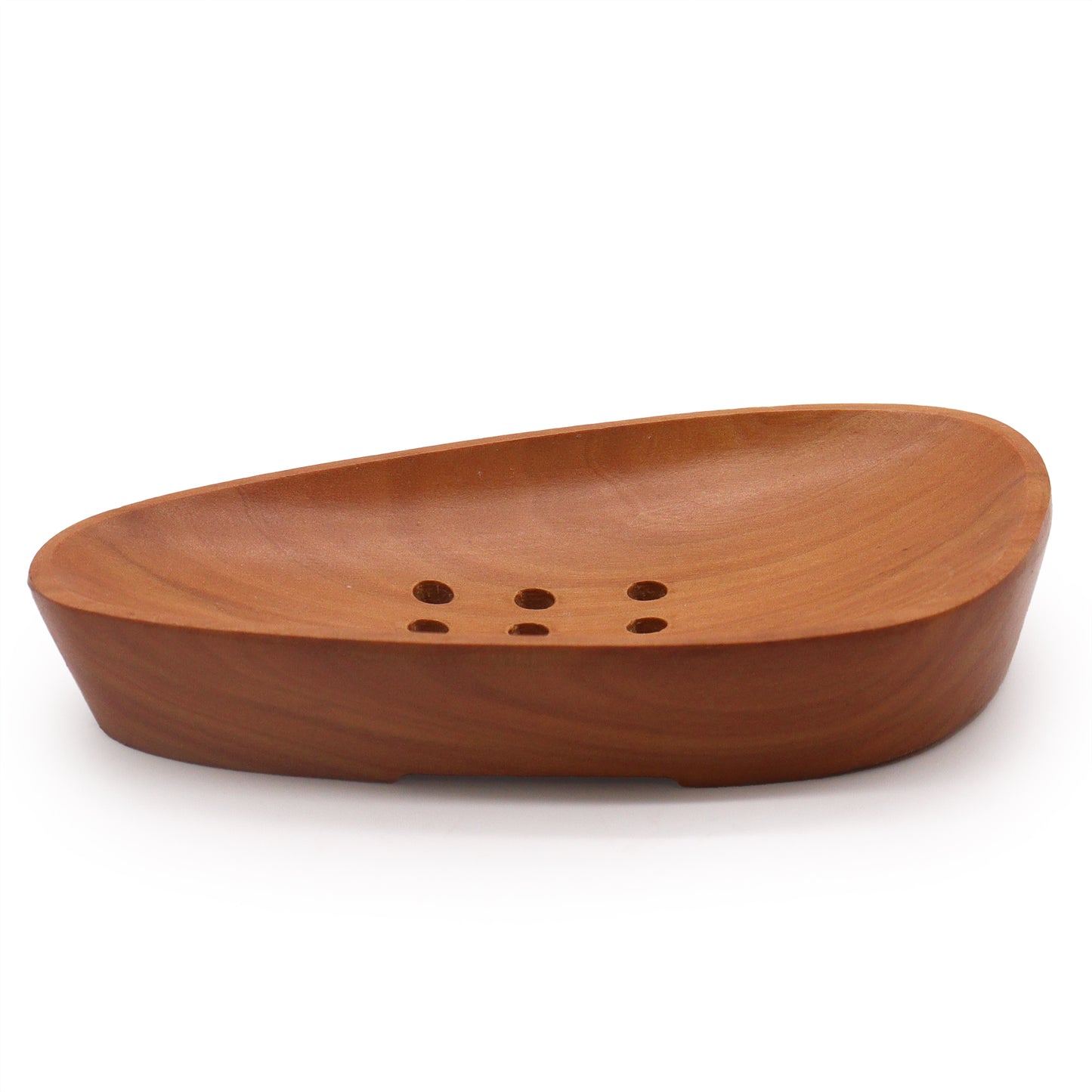 Pebble Shape Mahogany Soap Dish