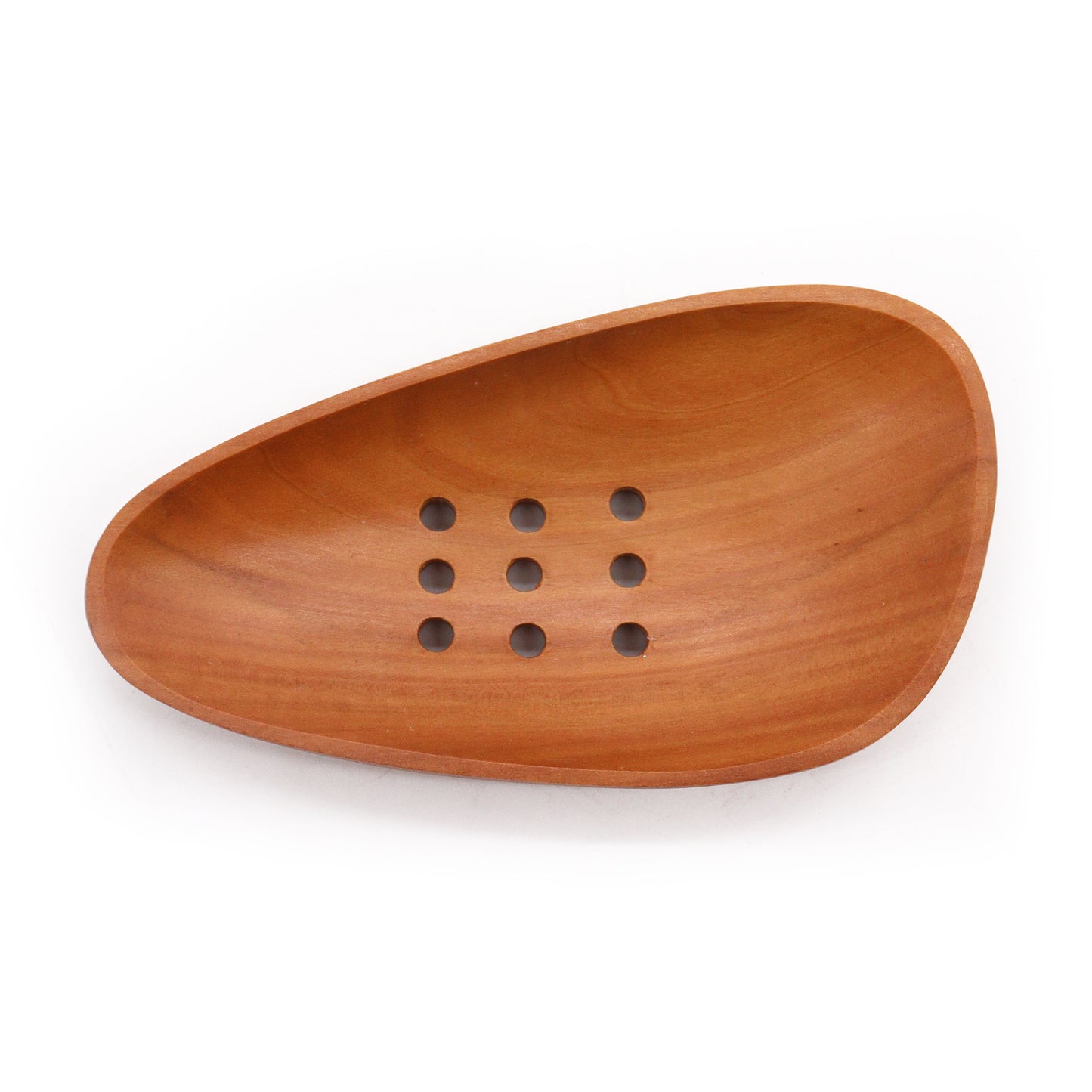 Pebble Shape Mahogany Soap Dish