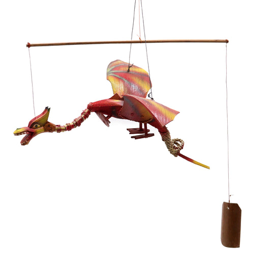 Red Coconut Dragon Wind Catcher - 37cm