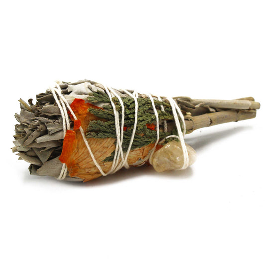 Smudge Stick (California) - Cleansing Energy Sage Torch (citrine) 10cm