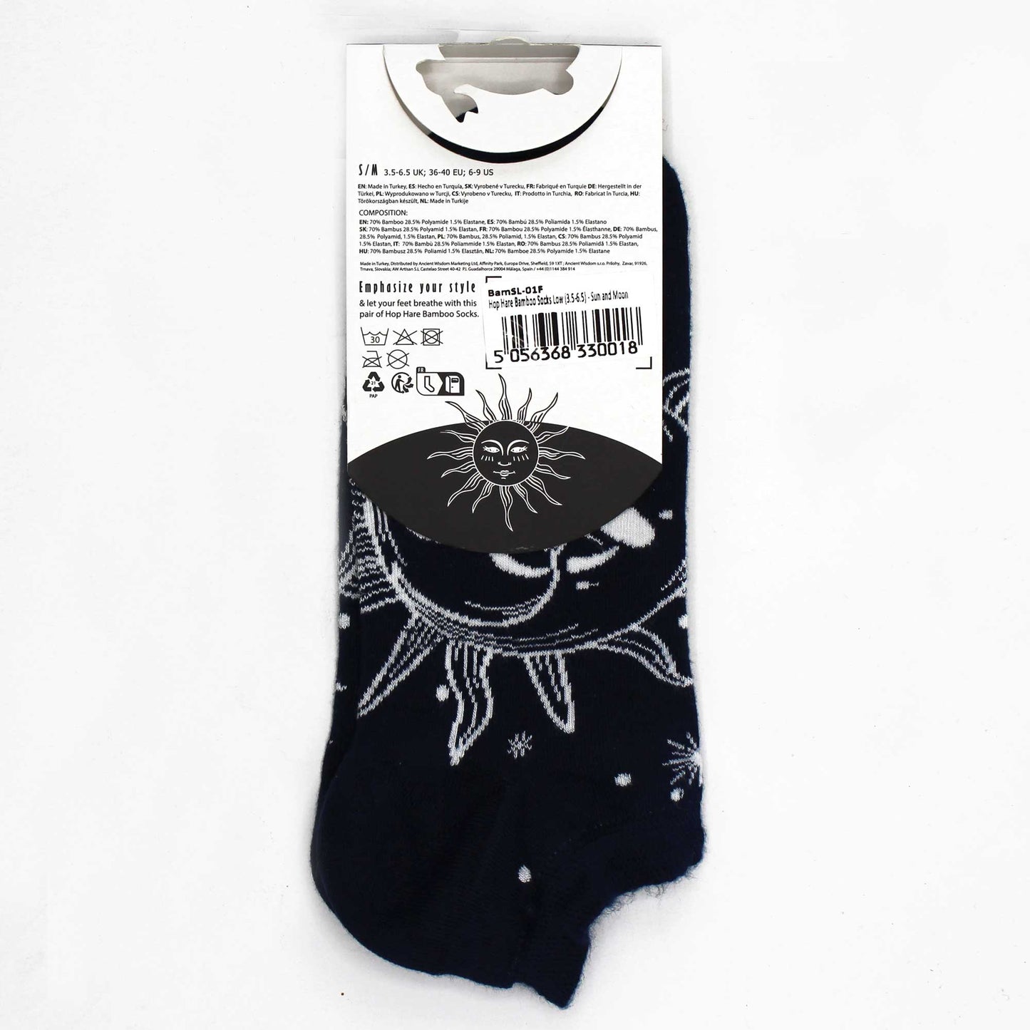 M/L Bamboo Socks Low (41-46) - Sun and Moon