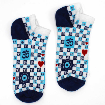 M/L Bamboo Socks Low (41-46) - Om and Evil Eye