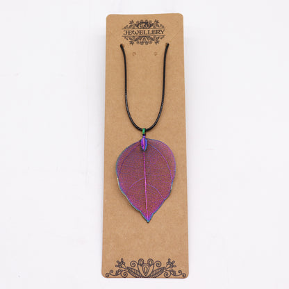 Necklace - Bravery Leaf - Lavender