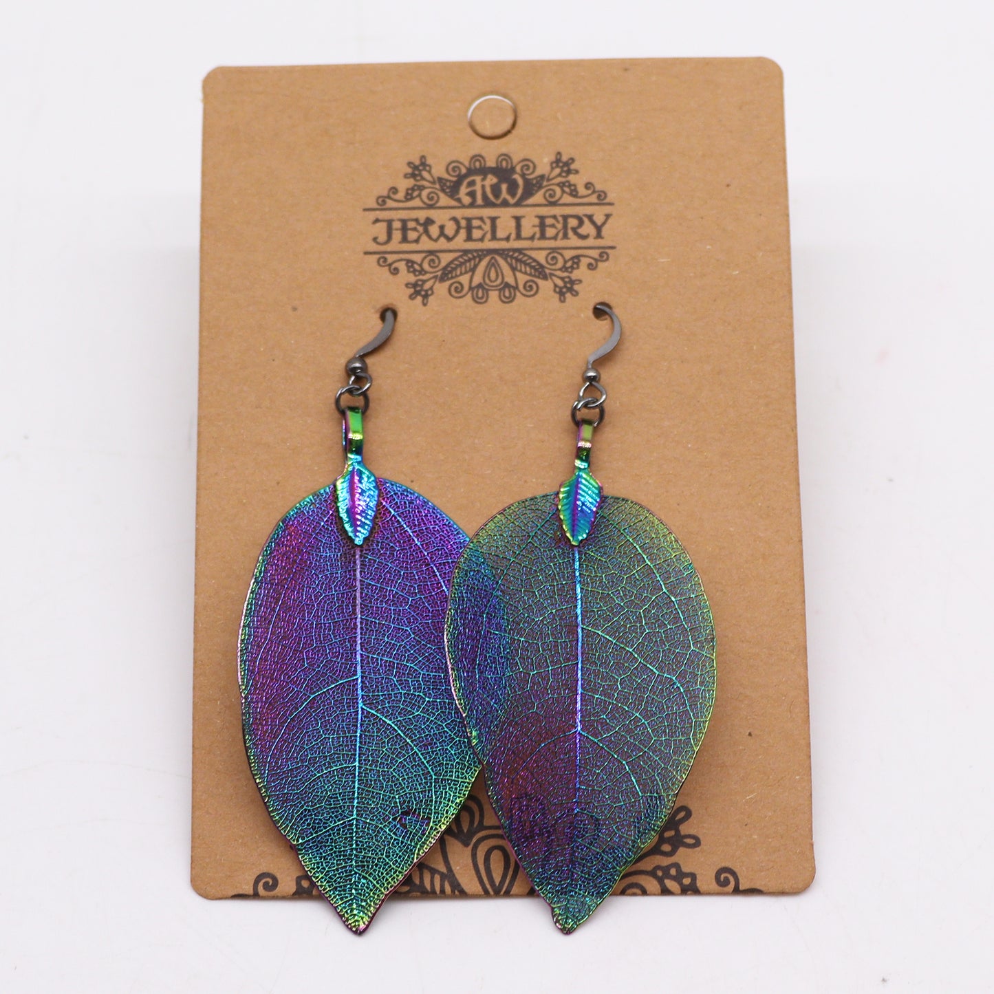 Earrings - Bravery Leaf - Rainbow