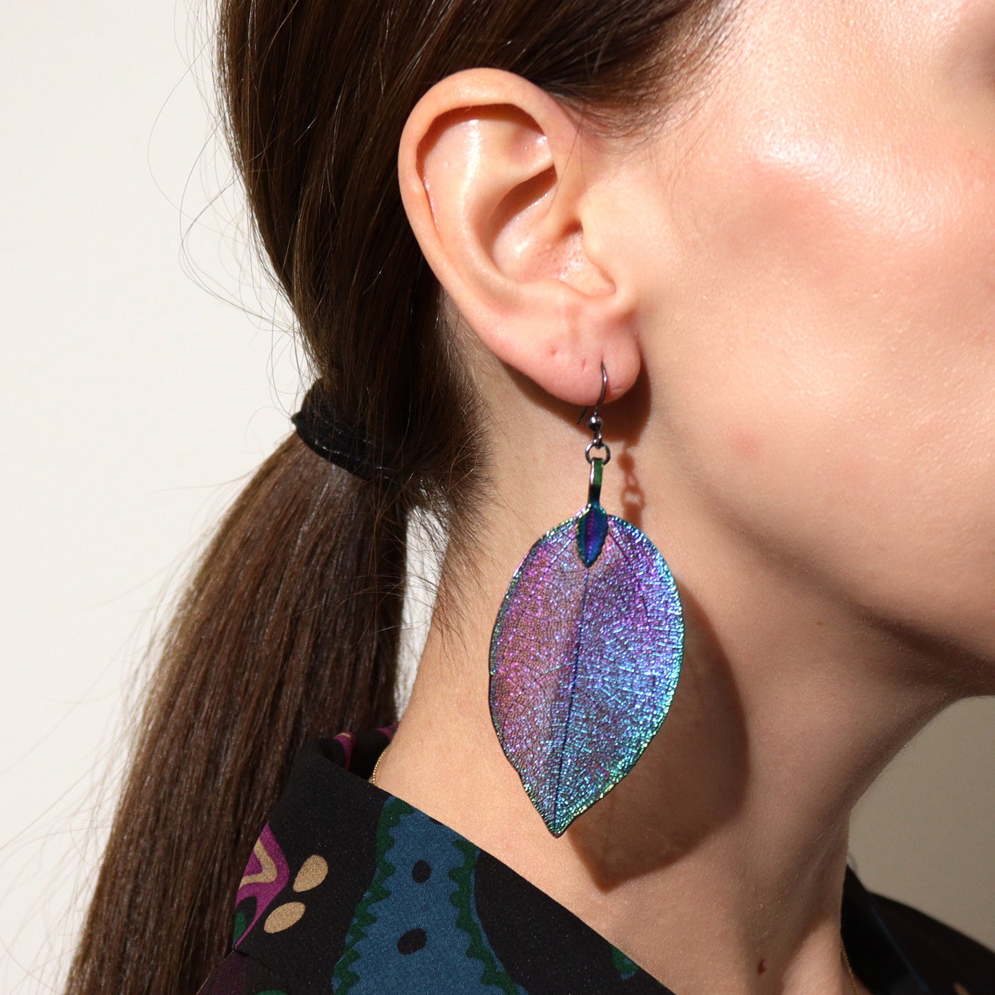 Earrings - Bravery Leaf - Rainbow