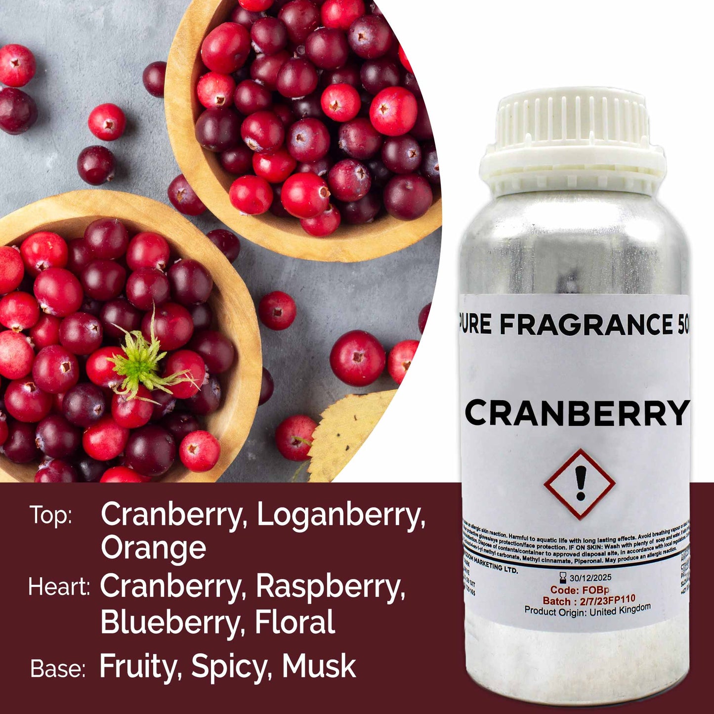 Cranberry Pure Fragrance Oil - 500ml