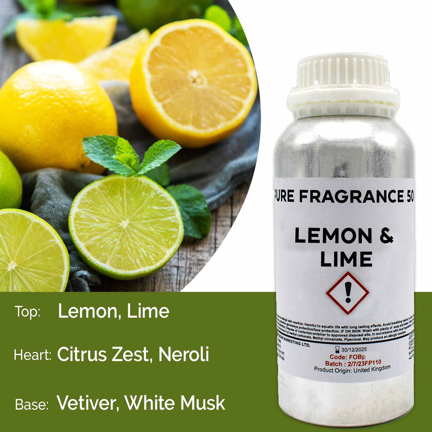 Lemon & Lime Pure Fragrance Oil - 500ml