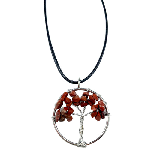 Tree of Life Pendant - Red Jasper