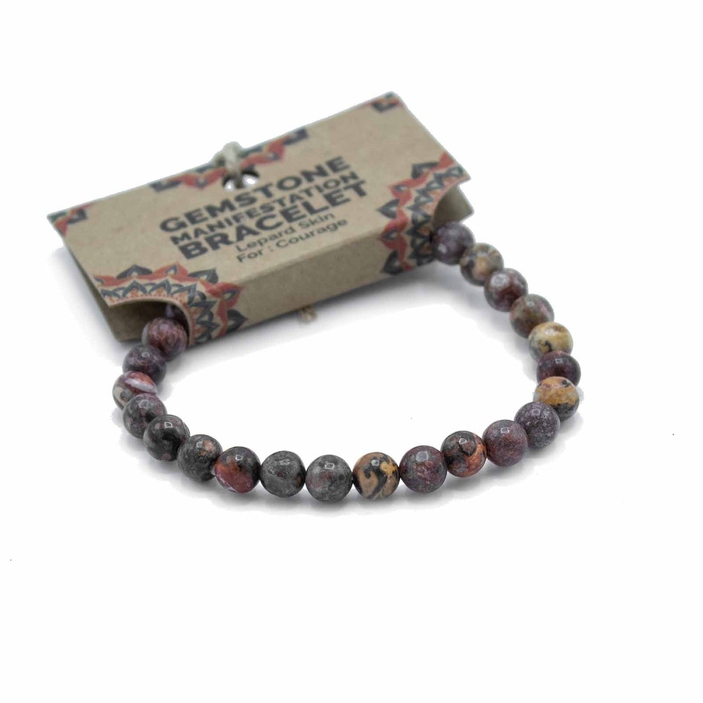 Gemstone Manifestation Bracelet - Leopard Skin Jasper - Courage