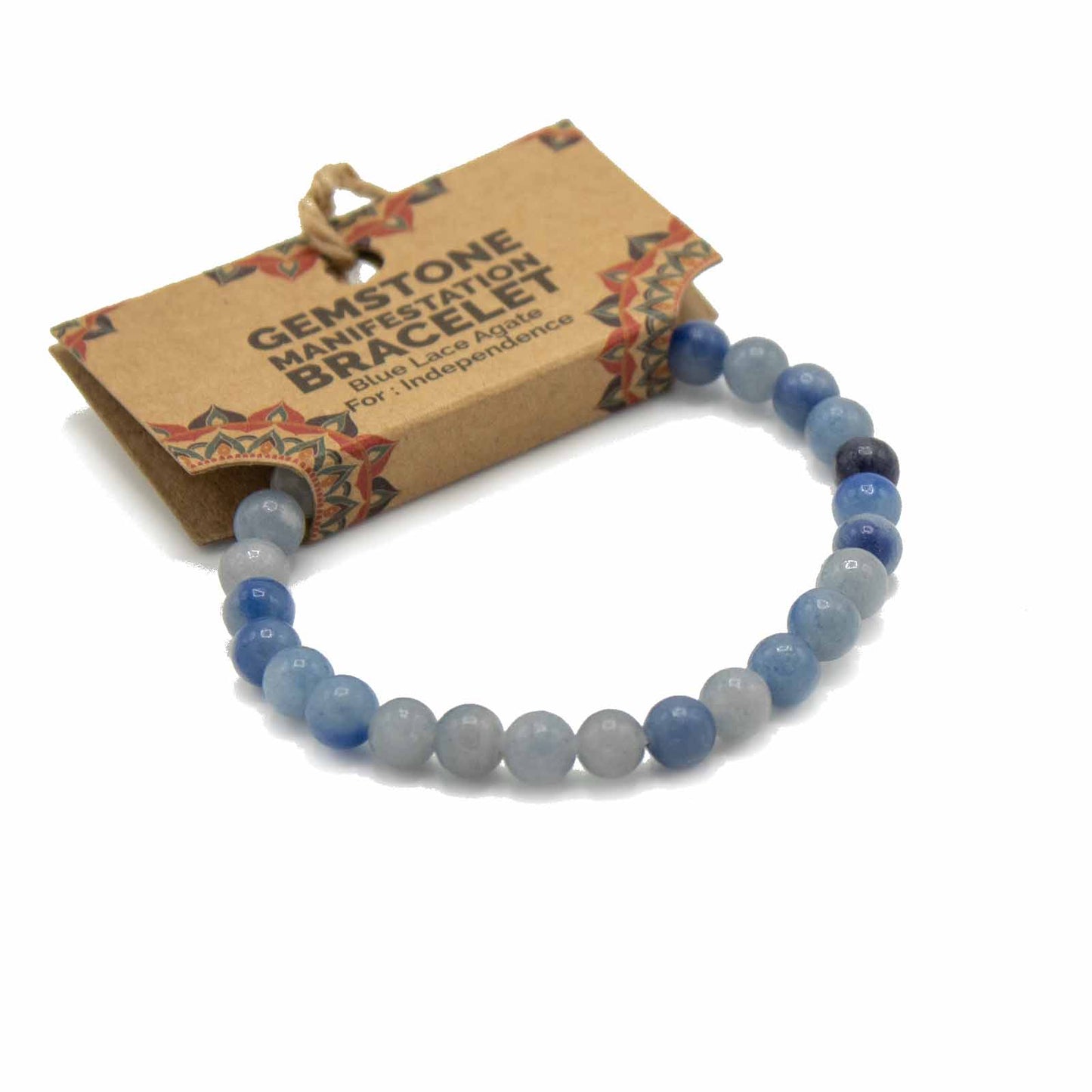 Gemstone Manifestation Bracelet - Blue Lace Agate - Independence