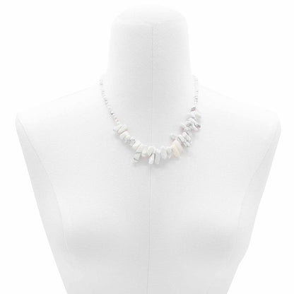 Longstone Gem Necklace - White Jasper