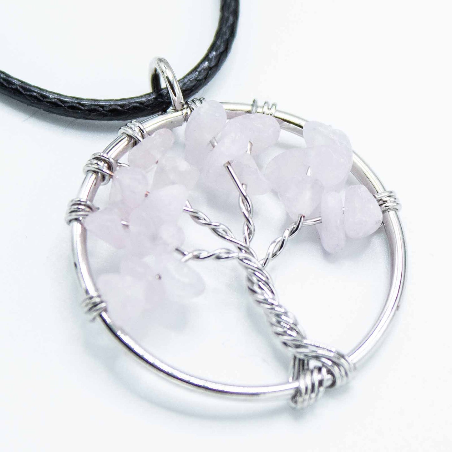 Tree of Life Pendant - Rose Quartz