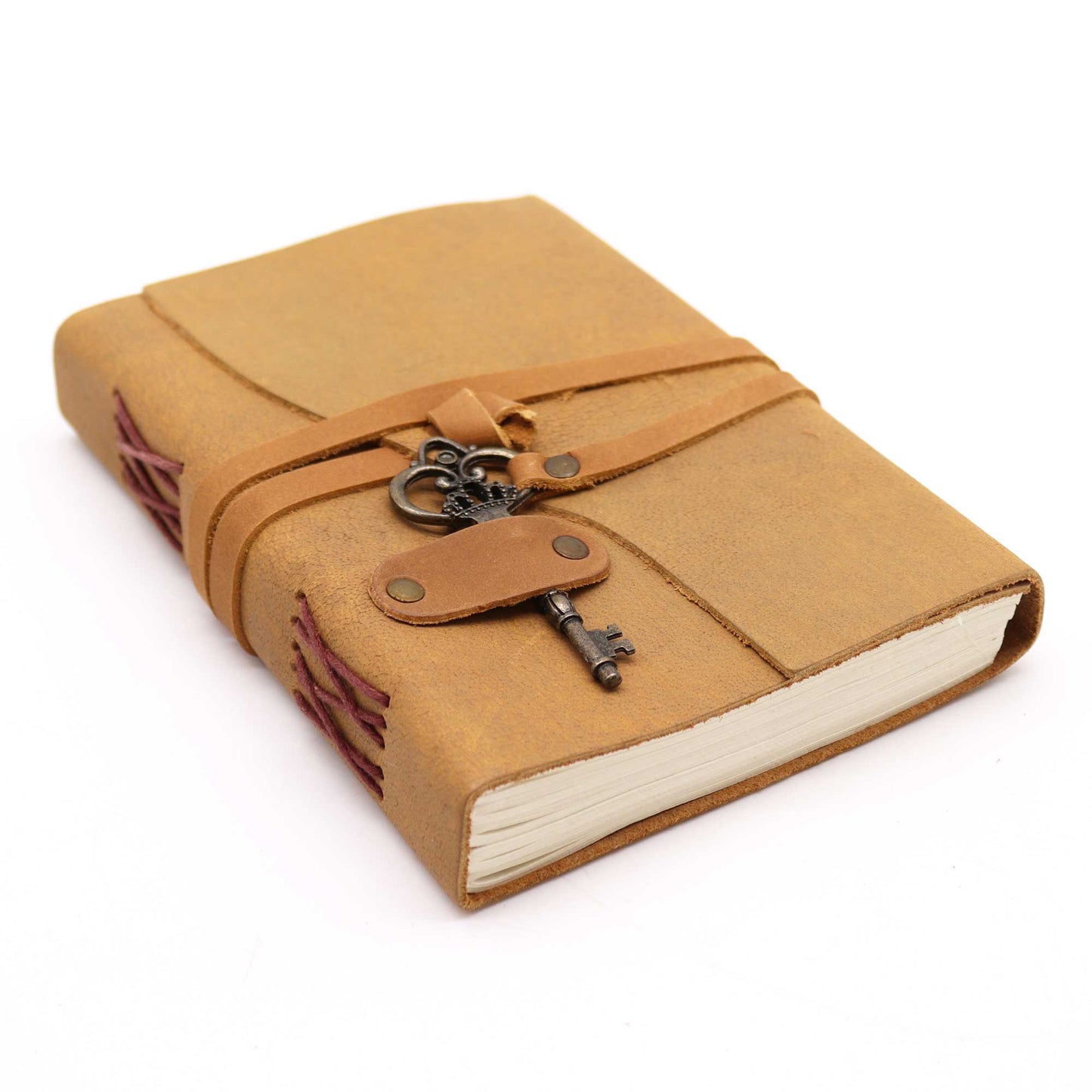 Oiled Tan Leather & Key - 200 pages