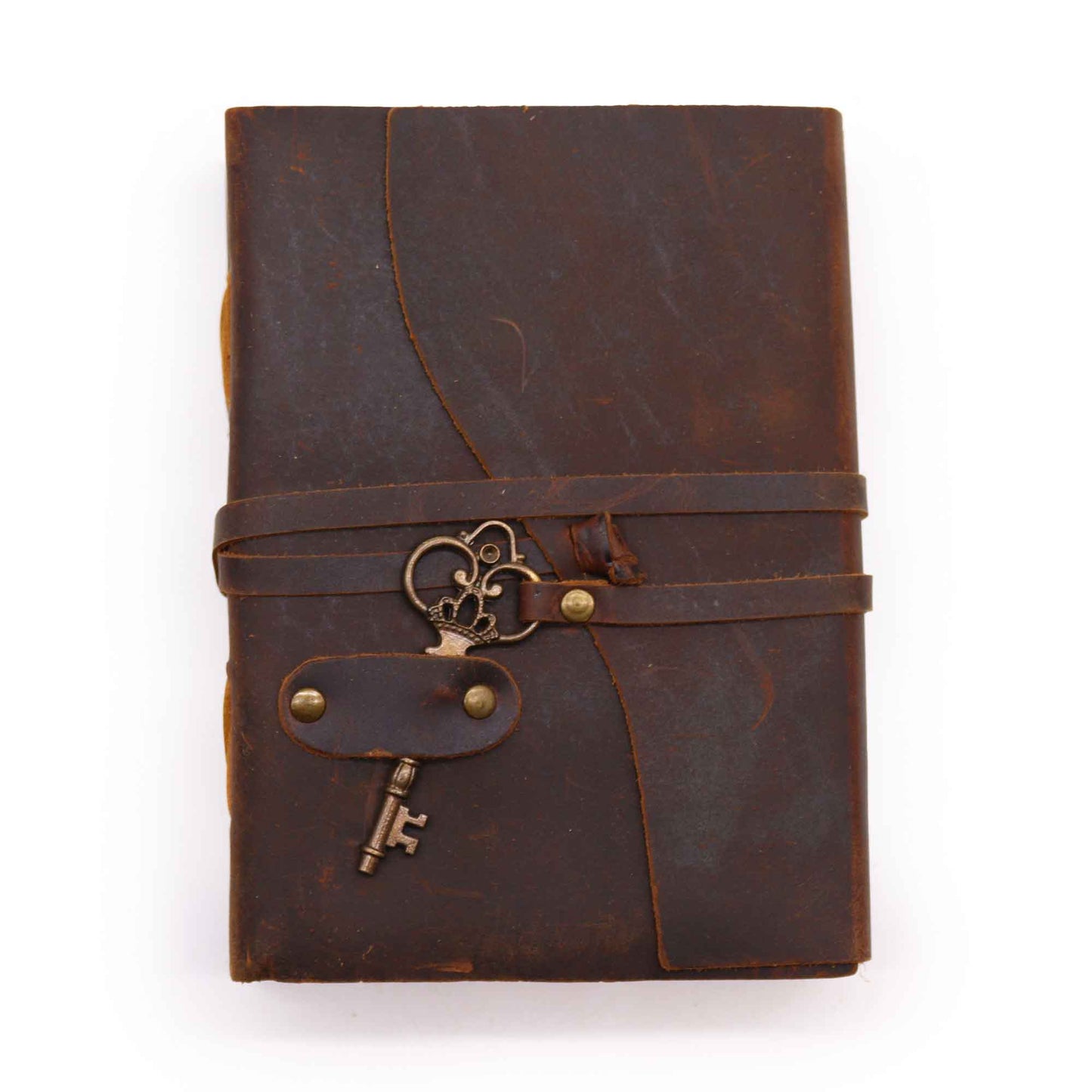 Oiled Leather & Key - 200 pages decle-edged