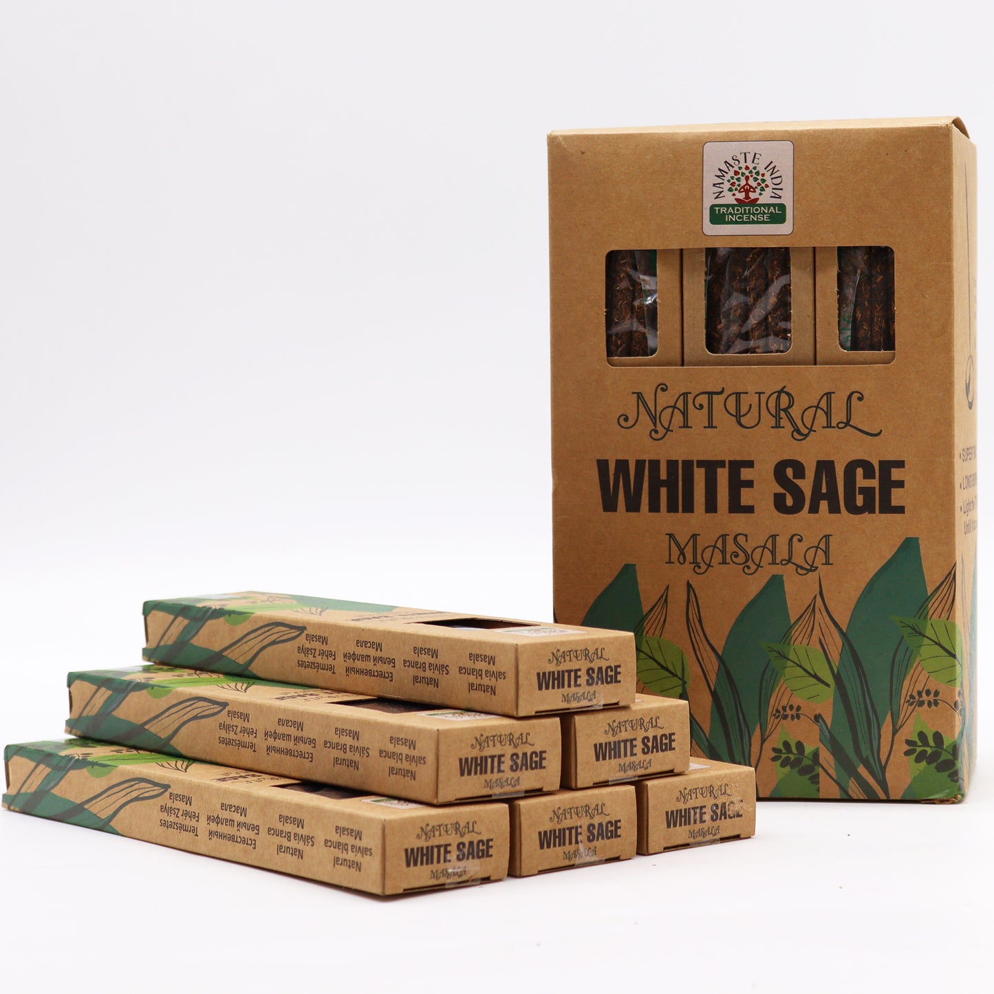 Natural Botanical Masala Incense Sticks - White Sage