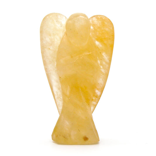 Hand Carved Gemstone Angel - Yellow Aventurine