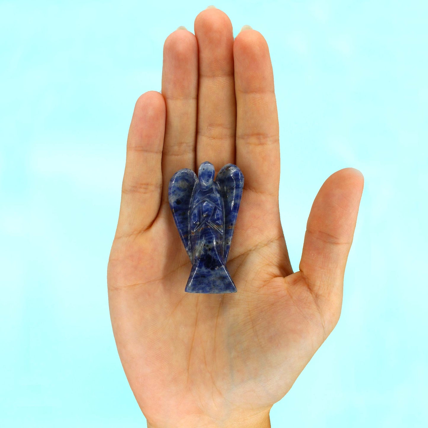 Hand Carved Gemstone Angel - Sodalite